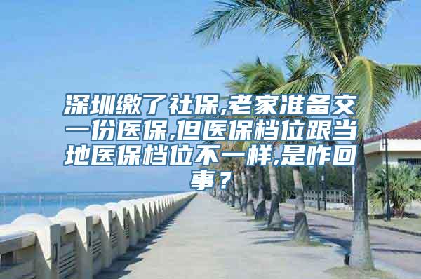 深圳缴了社保,老家准备交一份医保,但医保档位跟当地医保档位不一样,是咋回事？