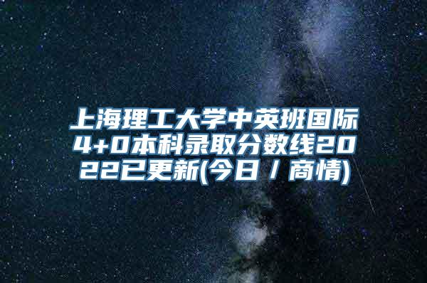 上海理工大学中英班国际4+0本科录取分数线2022已更新(今日／商情)