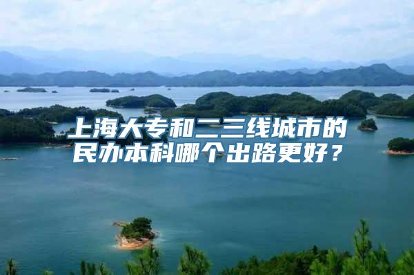 上海大专和二三线城市的民办本科哪个出路更好？