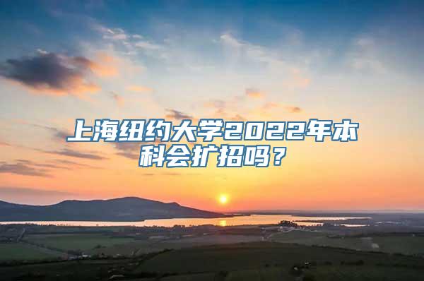 上海纽约大学2022年本科会扩招吗？