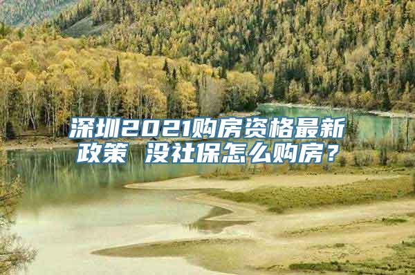 深圳2021购房资格最新政策 没社保怎么购房？