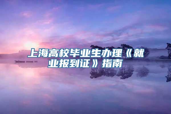 上海高校毕业生办理《就业报到证》指南