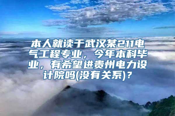 本人就读于武汉某211电气工程专业，今年本科毕业，有希望进贵州电力设计院吗(没有关系)？