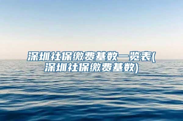 深圳社保缴费基数一览表(深圳社保缴费基数)