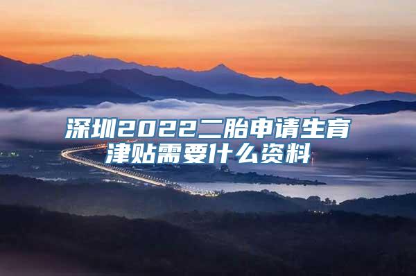 深圳2022二胎申请生育津贴需要什么资料