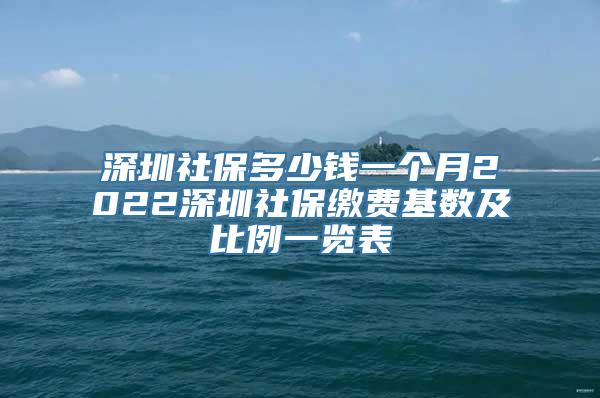 深圳社保多少钱一个月2022深圳社保缴费基数及比例一览表