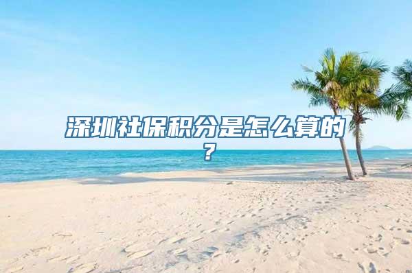 深圳社保积分是怎么算的？