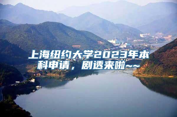 上海纽约大学2023年本科申请，剧透来啦~~