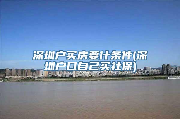 深圳户买房要什条件(深圳户口自己买社保)