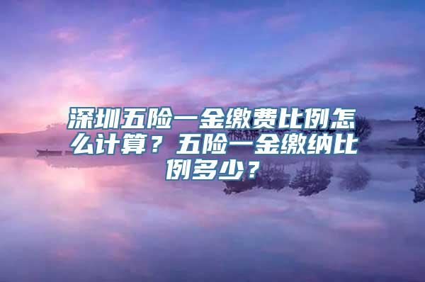 深圳五险一金缴费比例怎么计算？五险一金缴纳比例多少？