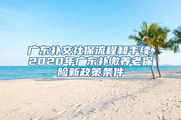 广东补交社保流程和手续,2020年广东补缴养老保险新政策条件