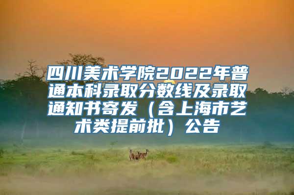 四川美术学院2022年普通本科录取分数线及录取通知书寄发（含上海市艺术类提前批）公告