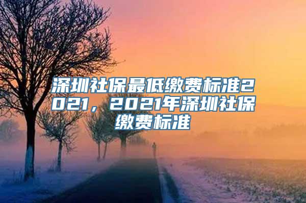 深圳社保最低缴费标准2021，2021年深圳社保缴费标准