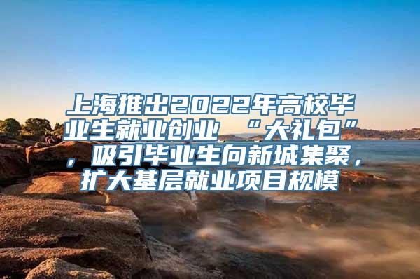 上海推出2022年高校毕业生就业创业 “大礼包”，吸引毕业生向新城集聚，扩大基层就业项目规模