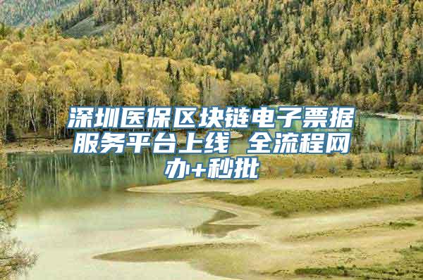 深圳医保区块链电子票据服务平台上线 全流程网办+秒批