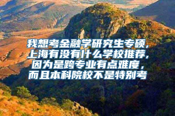 我想考金融学研究生专硕,上海有没有什么学校推荐,因为是跨专业有点难度，而且本科院校不是特别考