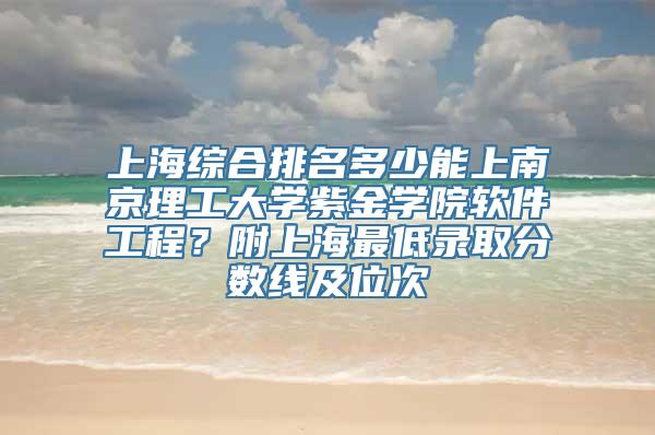 上海综合排名多少能上南京理工大学紫金学院软件工程？附上海最低录取分数线及位次