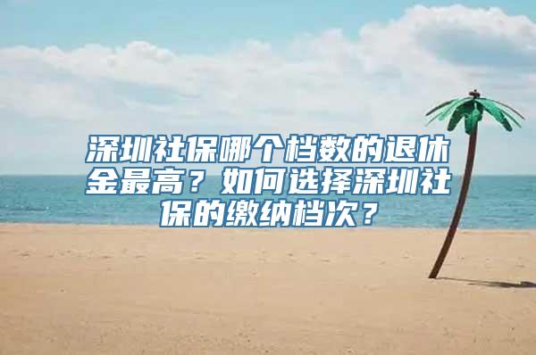 深圳社保哪个档数的退休金最高？如何选择深圳社保的缴纳档次？