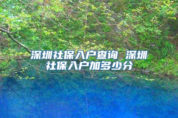 深圳社保入户查询 深圳社保入户加多少分