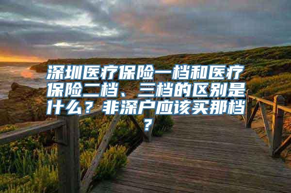 深圳医疗保险一档和医疗保险二档、三档的区别是什么？非深户应该买那档？