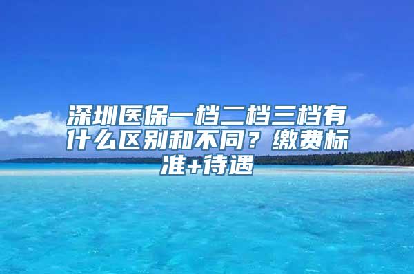 深圳医保一档二档三档有什么区别和不同？缴费标准+待遇