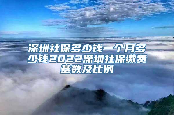 深圳社保多少钱一个月多少钱2022深圳社保缴费基数及比例