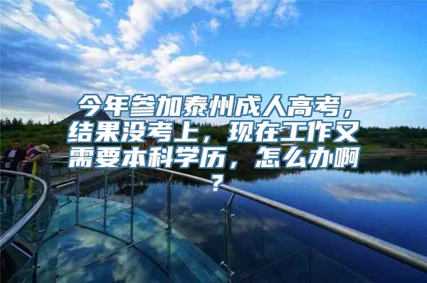 今年参加泰州成人高考，结果没考上，现在工作又需要本科学历，怎么办啊？