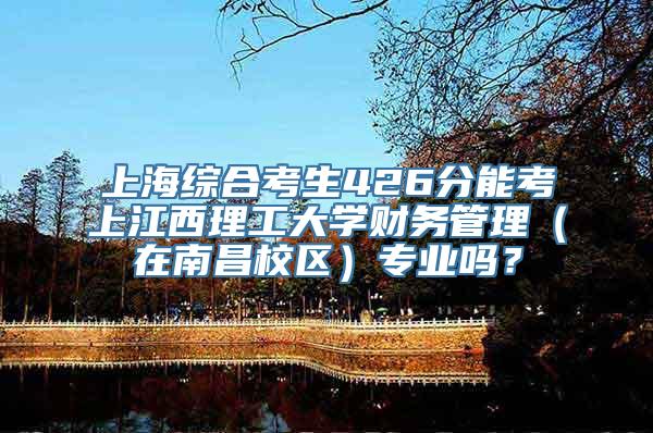 上海综合考生426分能考上江西理工大学财务管理（在南昌校区）专业吗？