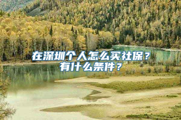 在深圳个人怎么买社保？有什么条件？