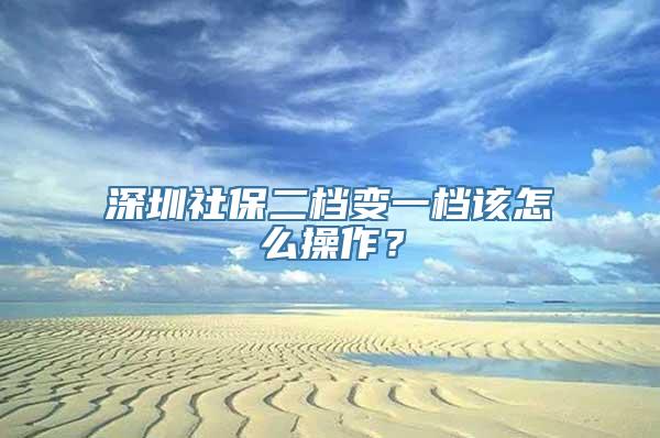 深圳社保二档变一档该怎么操作？