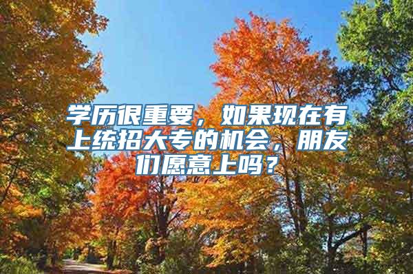 学历很重要，如果现在有上统招大专的机会，朋友们愿意上吗？