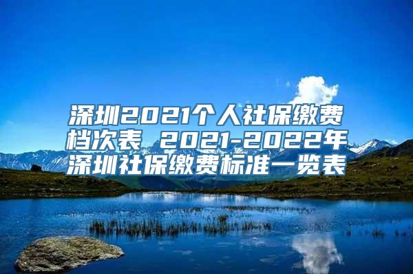 深圳2021个人社保缴费档次表 2021-2022年深圳社保缴费标准一览表