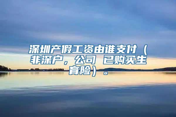 深圳产假工资由谁支付（非深户，公司 已购买生育险）。