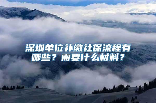 深圳单位补缴社保流程有哪些？需要什么材料？