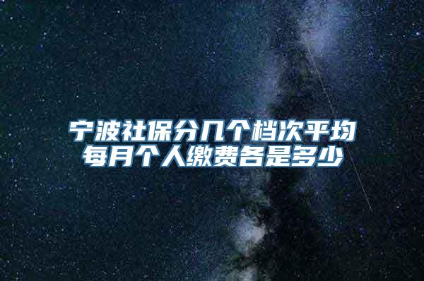 宁波社保分几个档次平均每月个人缴费各是多少