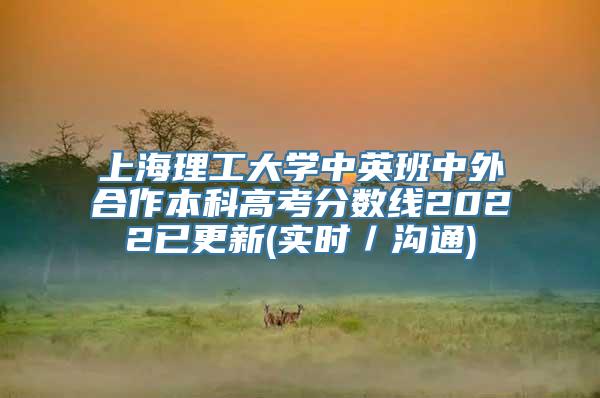 上海理工大学中英班中外合作本科高考分数线2022已更新(实时／沟通)