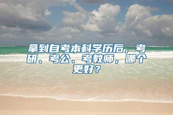 拿到自考本科学历后，考研、考公、考教师，哪个更好？