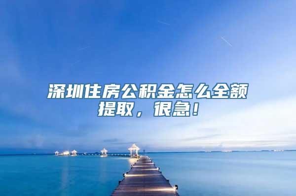 深圳住房公积金怎么全额提取，很急！