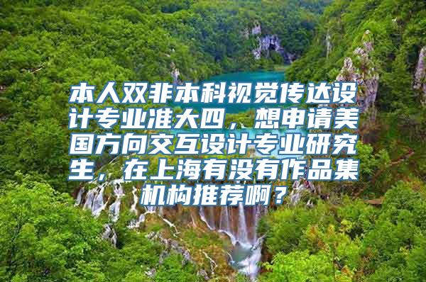 本人双非本科视觉传达设计专业准大四，想申请美国方向交互设计专业研究生，在上海有没有作品集机构推荐啊？