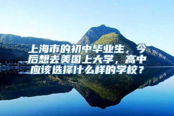 上海市的初中毕业生，今后想去美国上大学，高中应该选择什么样的学校？