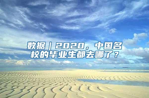 数据｜2020，中国名校的毕业生都去哪了？