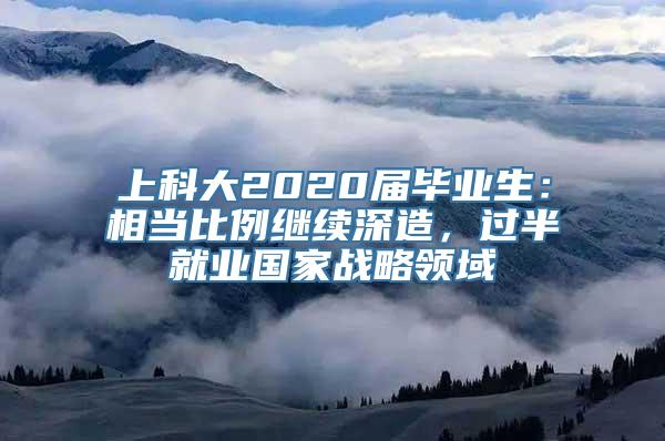 上科大2020届毕业生：相当比例继续深造，过半就业国家战略领域