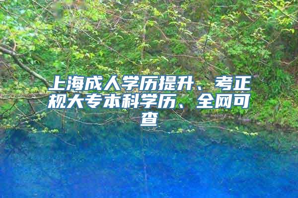 上海成人学历提升、考正规大专本科学历、全网可查