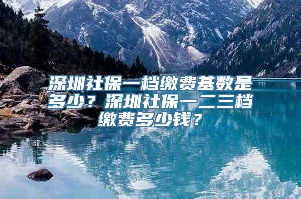 深圳社保一档缴费基数是多少？深圳社保一二三档缴费多少钱？