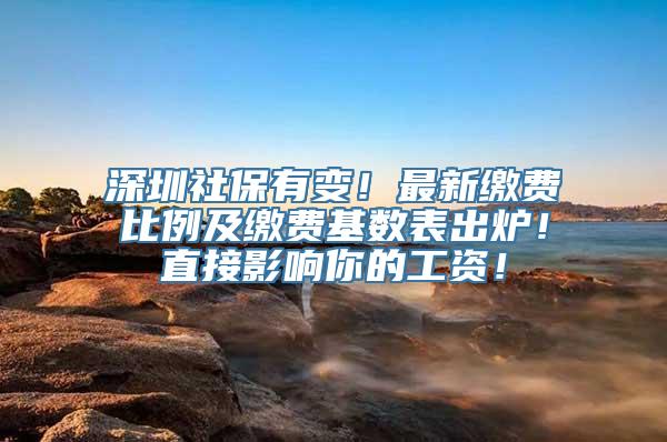 深圳社保有变！最新缴费比例及缴费基数表出炉！直接影响你的工资！