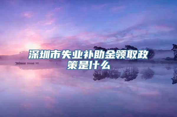 深圳市失业补助金领取政策是什么