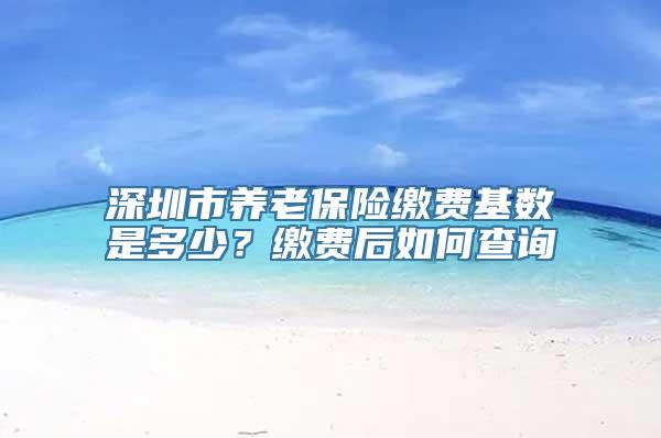 深圳市养老保险缴费基数是多少？缴费后如何查询