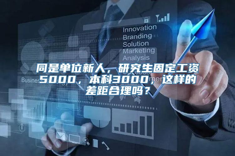 同是单位新人，研究生固定工资5000，本科3000，这样的差距合理吗？