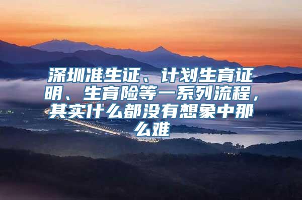 深圳准生证、计划生育证明、生育险等一系列流程，其实什么都没有想象中那么难