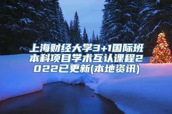 上海财经大学3+1国际班本科项目学术互认课程2022已更新(本地资讯)